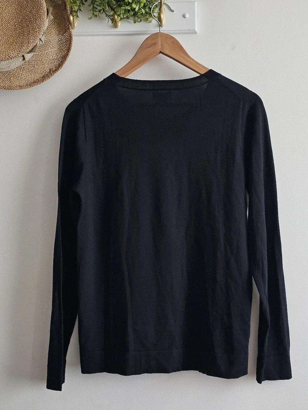 J.Crew Teddie Black 100% Cotton Crewneck Sweater Medium NWT Classic